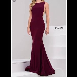 Jovani Deep Burgundy Sleeveless Gown